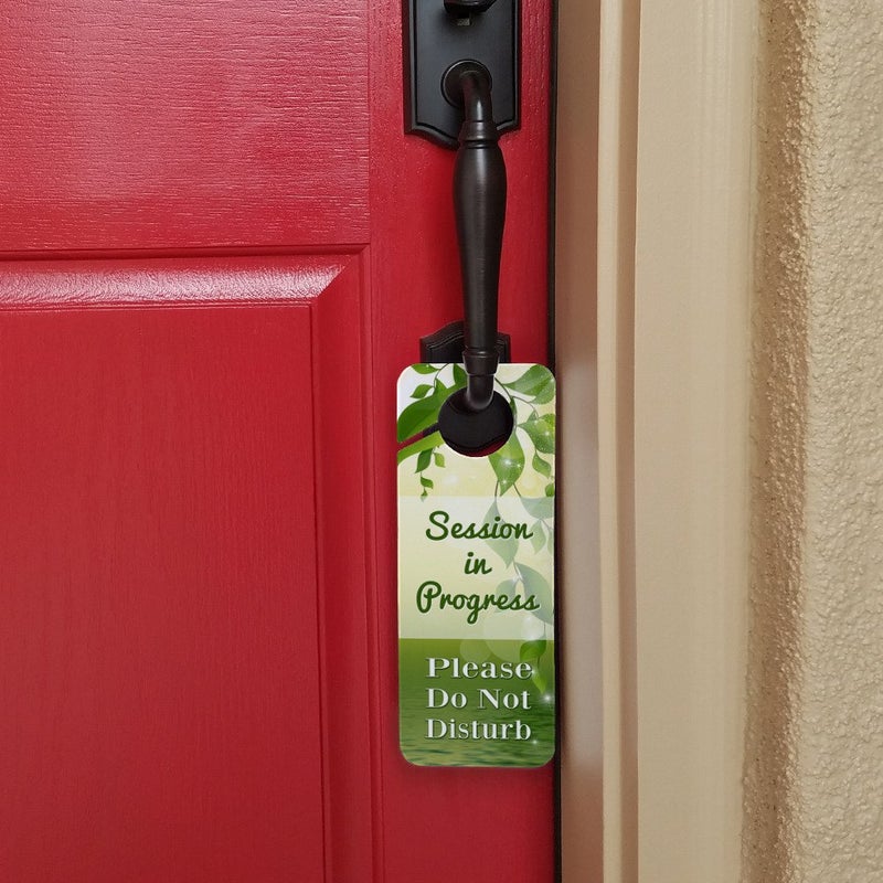 GRAPHICS & MORE Session in Progress Please Do Not Disturb Plastic Door Knob Hanger Warning Room Sign - Forsythia Flowers - Image 2